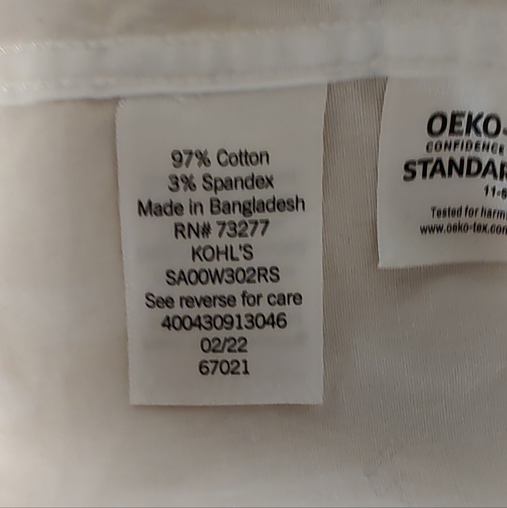 Men's Apt 9 White Dress Shirt - Size XL -  Regular Fit  17 - 17 1/2 And 34/35 - Picture 5 of 5